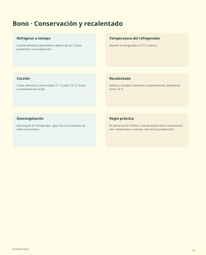 Conservación y recalentado