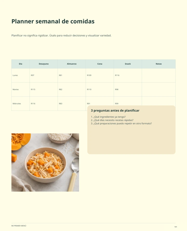 Planificación semanal